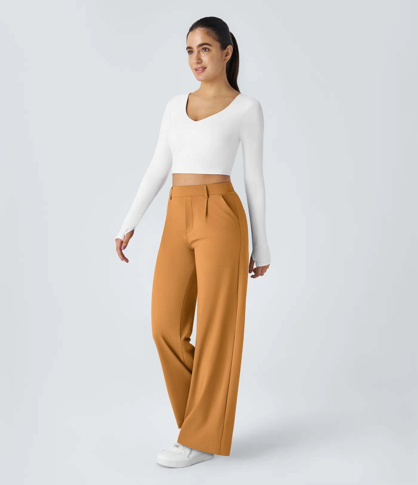 Windora™ Hoge Taille Pantalon met Zijzakken