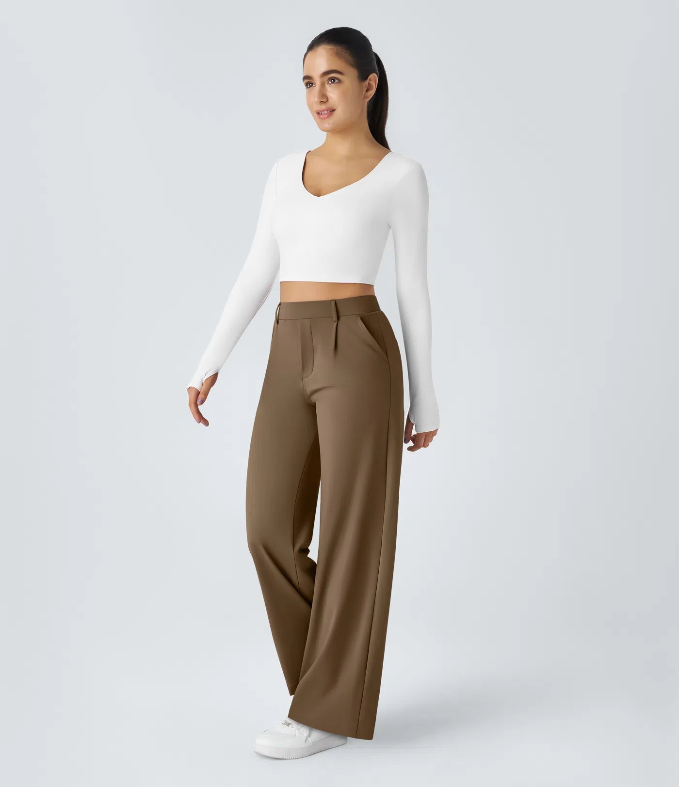 Windora™ Hoge Taille Pantalon met Zijzakken