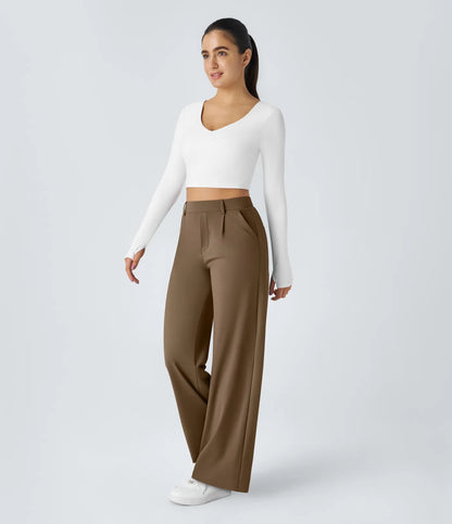 Windora™ Hoge Taille Pantalon met Zijzakken