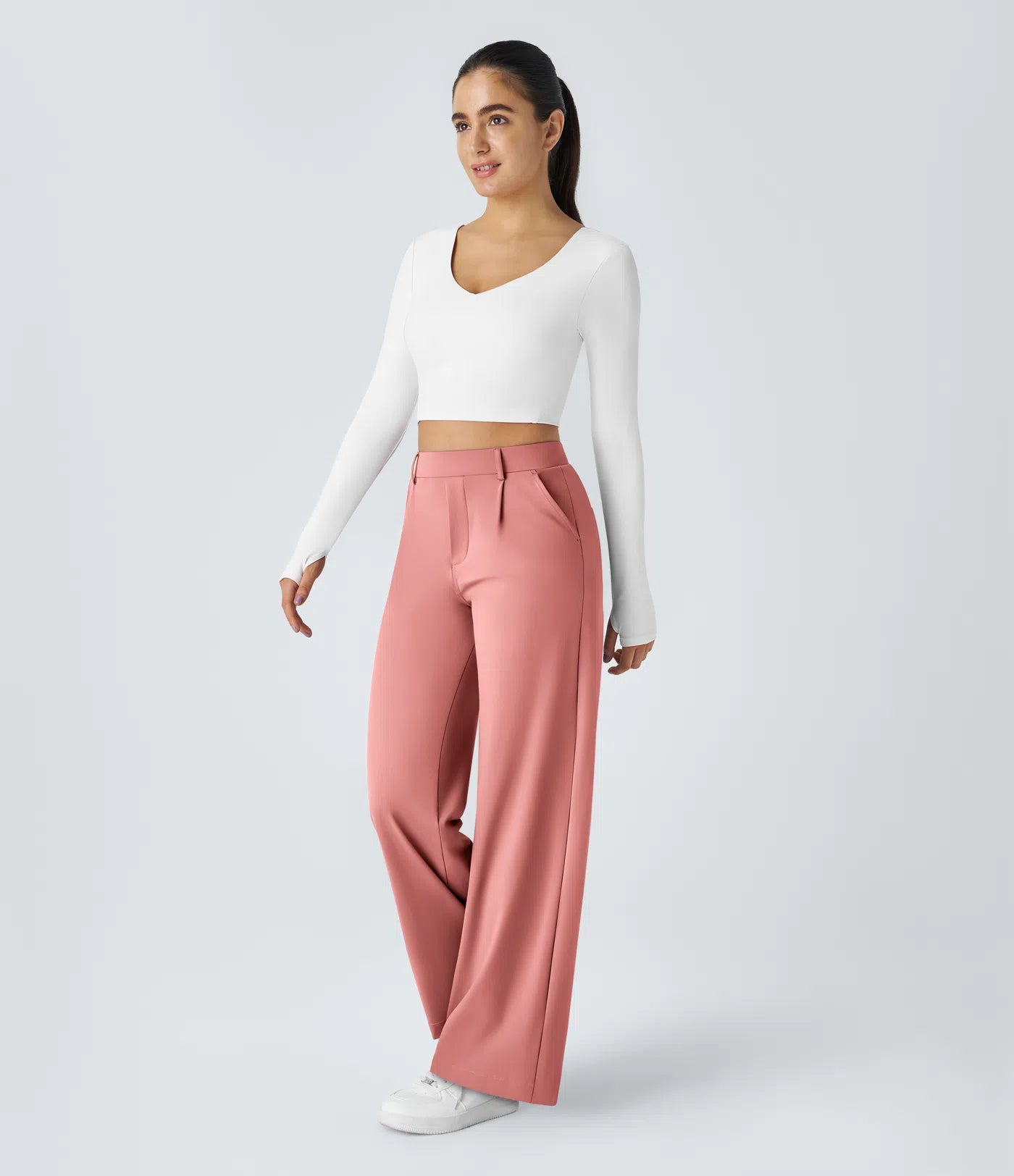 Windora™ Hoge Taille Pantalon met Zijzakken