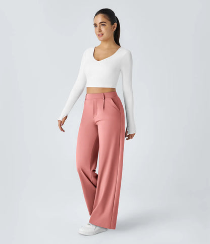 Windora™ Hoge Taille Pantalon met Zijzakken