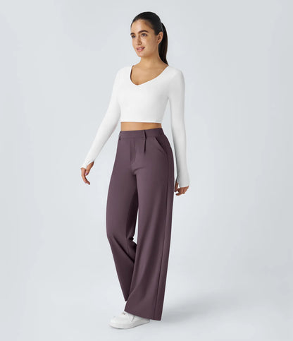 Windora™ Hoge Taille Pantalon met Zijzakken