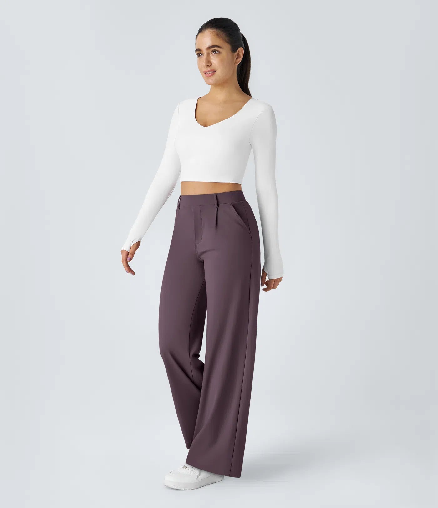 Windora™ Hoge Taille Pantalon met Zijzakken