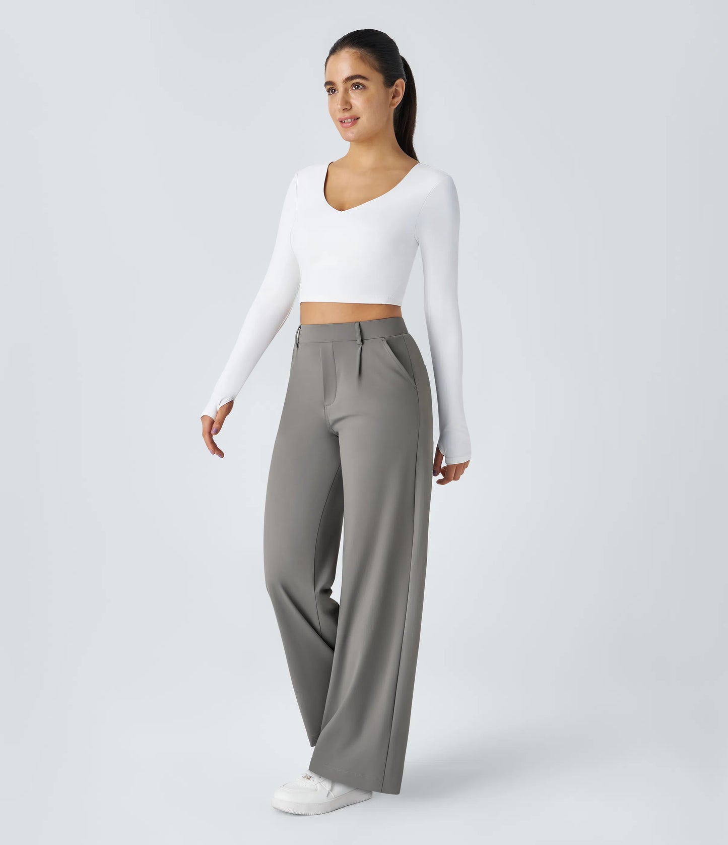 Windora™ Hoge Taille Pantalon met Zijzakken