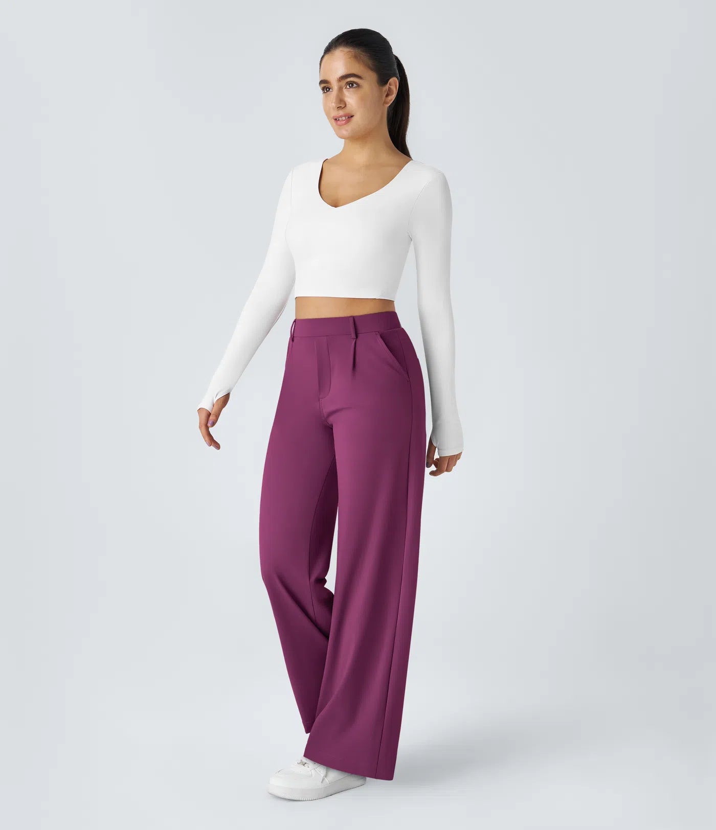 Windora™ Hoge Taille Pantalon met Zijzakken