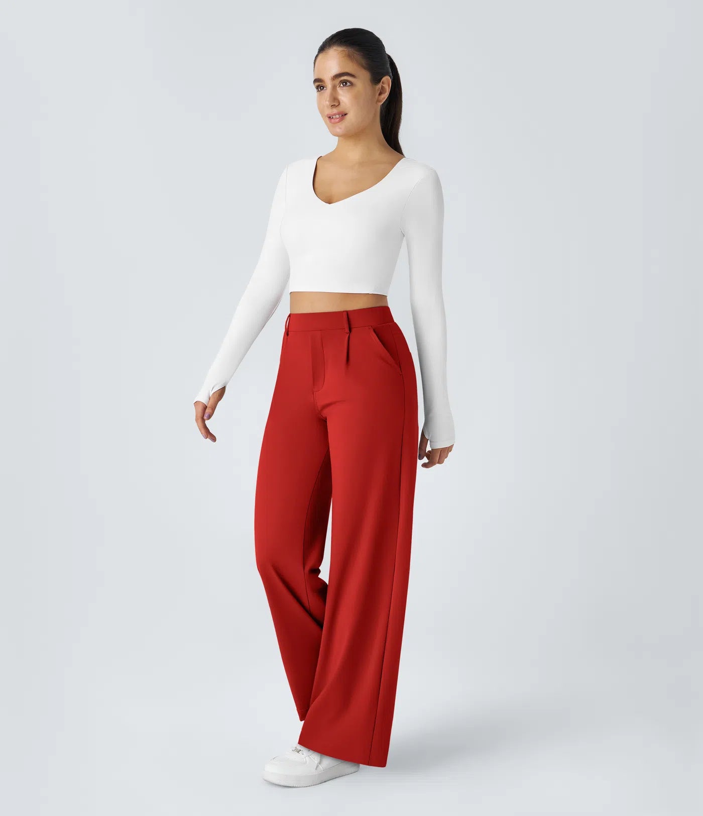 Windora™ Hoge Taille Pantalon met Zijzakken