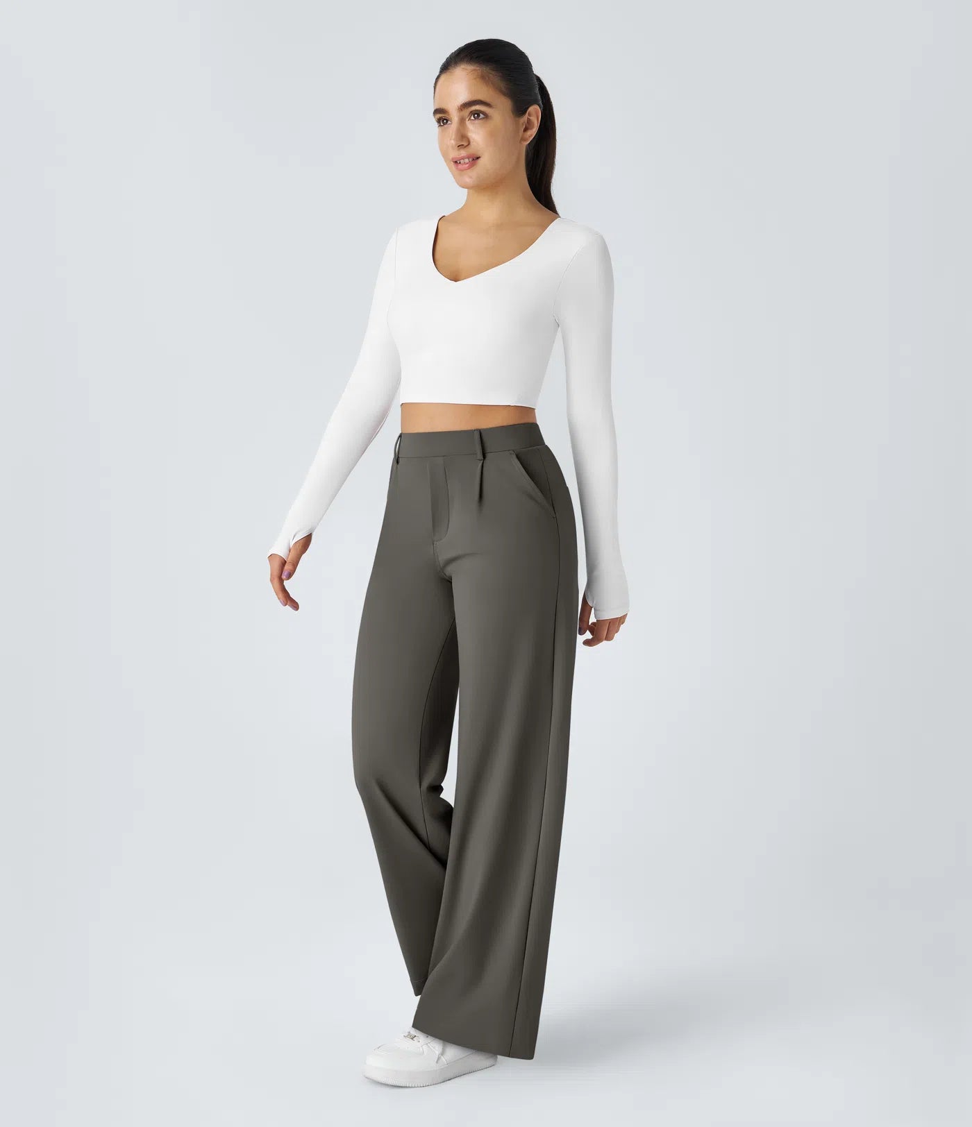 Windora™ Hoge Taille Pantalon met Zijzakken