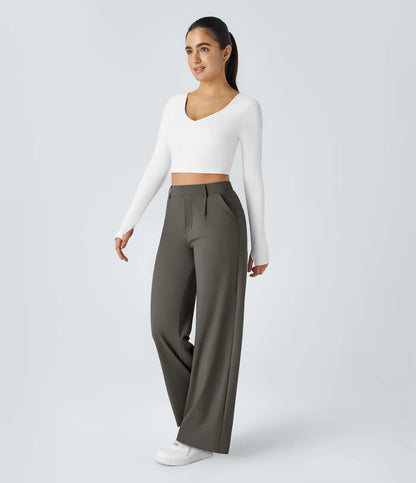 Windora™ Hoge Taille Pantalon met Zijzakken
