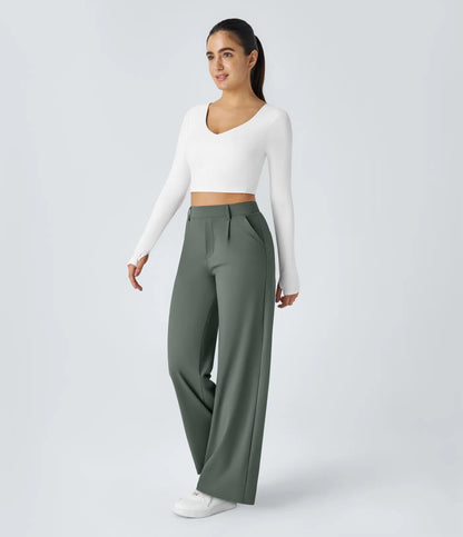 Windora™ Hoge Taille Pantalon met Zijzakken