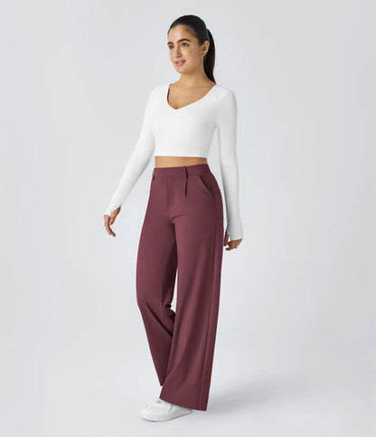 Windora™ Hoge Taille Pantalon met Zijzakken