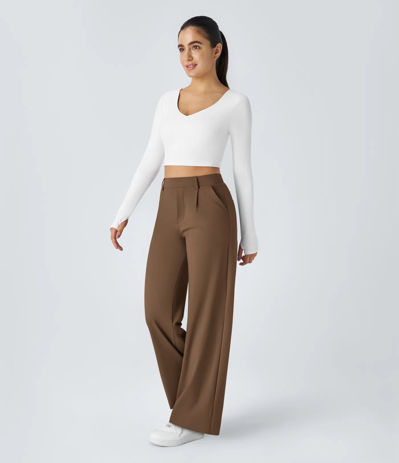 Windora™ Hoge Taille Pantalon met Zijzakken