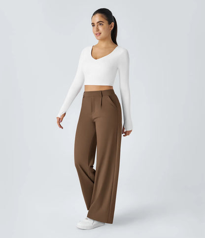 Windora™ Hoge Taille Pantalon met Zijzakken