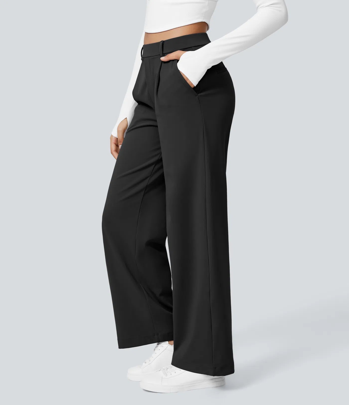 Windora™ Hoge Taille Pantalon met Zijzakken