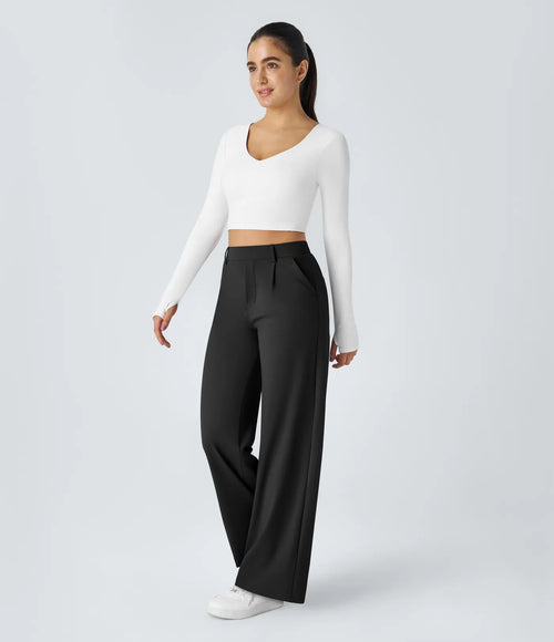 Windora™ Hoge Taille Pantalon met Zijzakken
