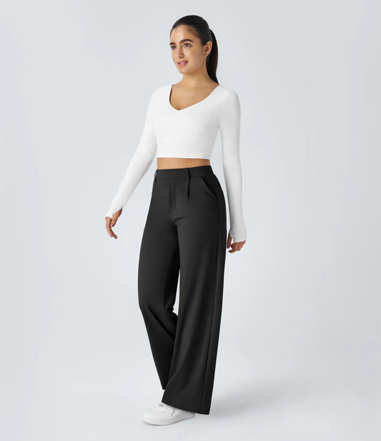 Windora™ Hoge Taille Pantalon met Zijzakken